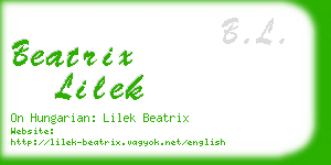 beatrix lilek business card